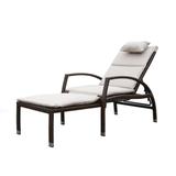 Courtyard Casual Brown Beach Front Deck Chair to Chaise Lounge Combo