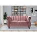 Charlot Velvet Chesterfield Rolled Arm Loveseat