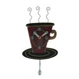 Allen Designs Cozy Cafe Pendulum Resin Wall Clock 12.25 Inches High - 12.25 X 8.25 X 1.5 inches