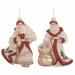 Transpac Glass Multicolor Christmas Santa with Bag Ornaments Set of 2