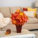 19" Autumn Maple Leaf Artificial Plant in Decorative Planter - Height: 19 In.