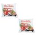 Christmas Car Square Printed Throw Pillow Covers (Set of 2)