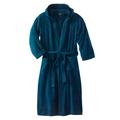 Men's Big & Tall Terry Velour Hooded Maxi Robe by KingSize in Midnight Teal (Size 9XL/0XL)