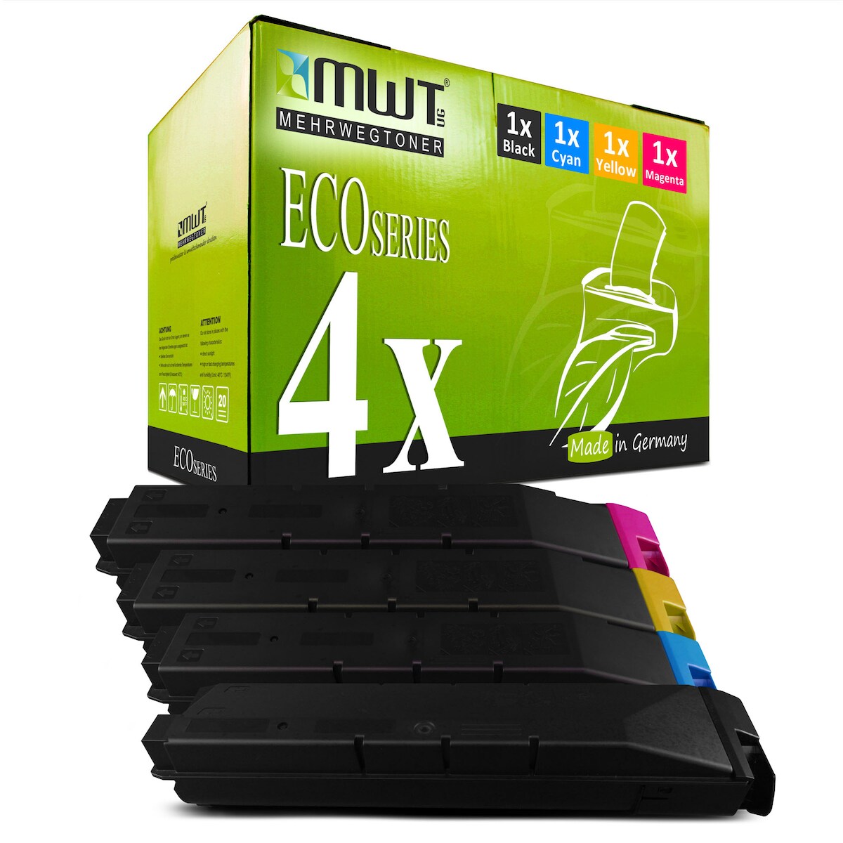 4 Mehrwegtoner kompatible Lasertoner ersetzt Triumph-Adler 654510010 654510014 654510016 654510011 Mehrfarbig Image