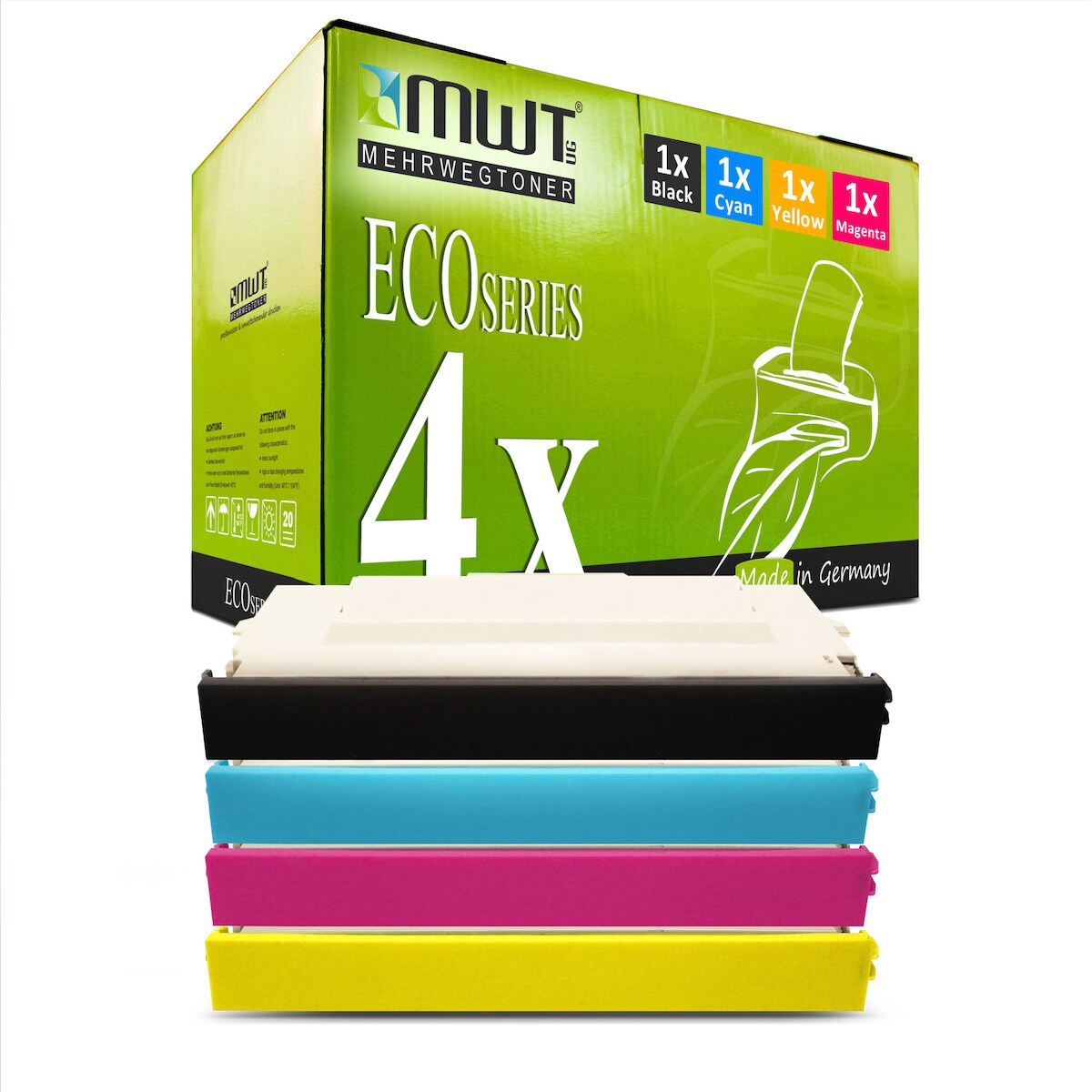 4 Mehrwegtoner kompatible Lasertoner ersetzt Brother TN-04 TN-04BK TN-04C TN-04M TN-04Y Mehrfarbig Image