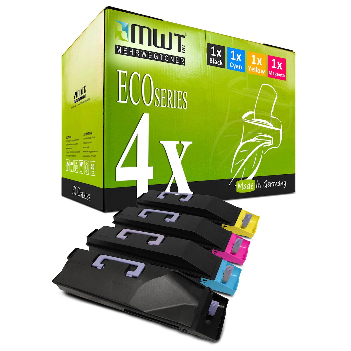4 Mehrwegtoner kompatible Lasertoner ersetzt Kyocera TK-855 1T02H70EU0 TK-855K 1T02H7CEU0 TK-855C 1T02H7BEU0 TK-855M 1T02H7AEU0 TK-855Y Mehrfarbig Image