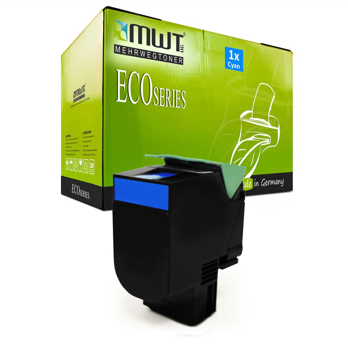 1 Mehrwegtoner kompatible Lasertoner ersetzt Lexmark 78C0X20 78C2XCE 78C2XC0 78C20CE 78C20C0 Cyan Image