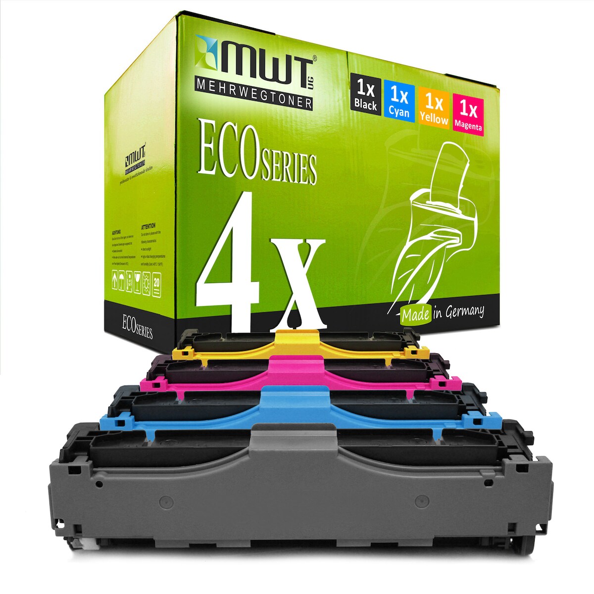 4 Mehrwegtoner kompatible Lasertoner ersetzt HP CF410A-13A 410A CF411A CF413A CF412A Mehrfarbig Image