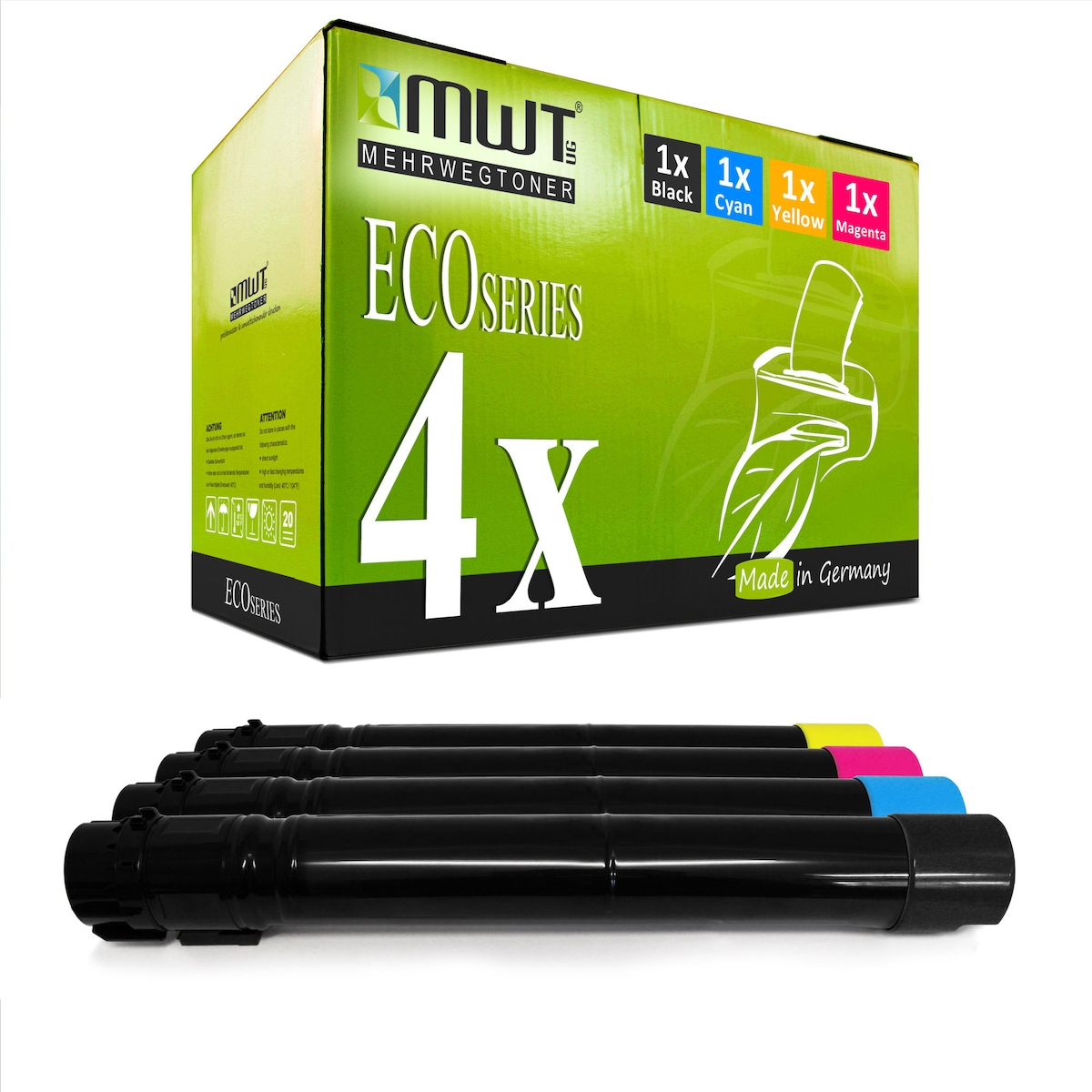 4 Mehrwegtoner kompatible Lasertoner ersetzt Xerox 106R01566 106R01568 106R01569 106R01567 Mehrfarbig Image