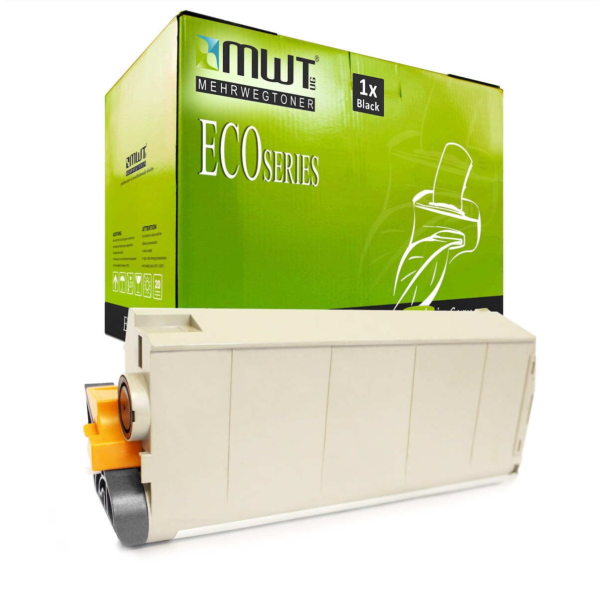 1 Mehrwegtoner kompatible Lasertoner ersetzt OKI 45396304 Schwarz Image