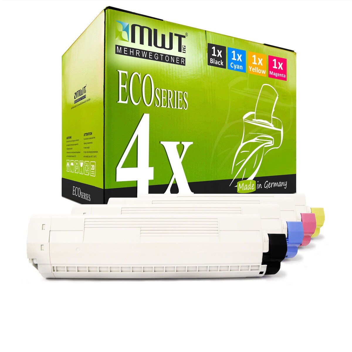 4 Mehrwegtoner kompatible Lasertoner ersetzt OKI 44059211 44059209 44059210 44059212 Mehrfarbig Image