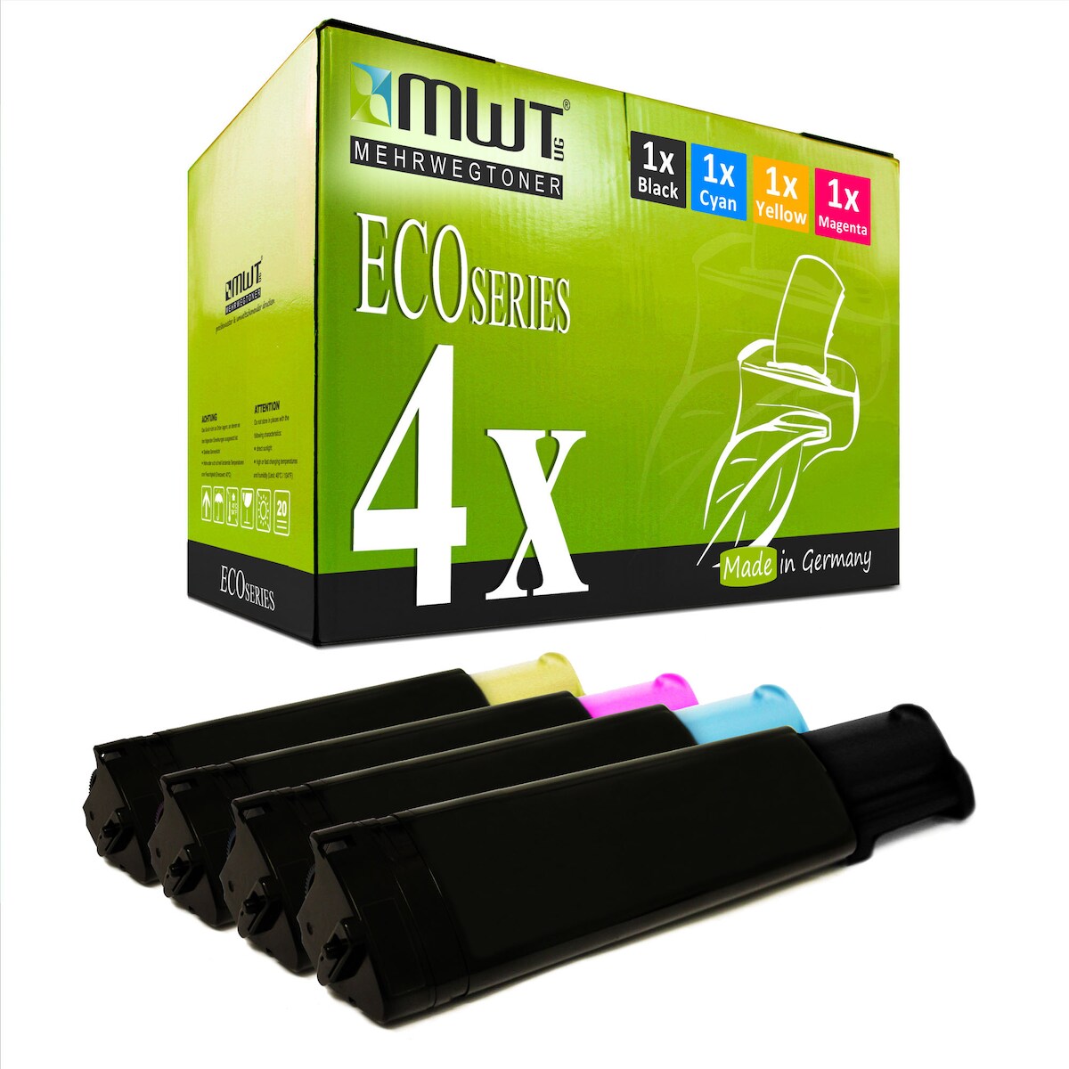 4 Mehrwegtoner kompatible Lasertoner ersetzt Dell 593-10064 593-10065 593-10067 593-10066 K4971 K4973 K4972 K4974 Mehrfarbig Image
