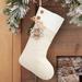 Personalization Mall Snowflake Personalized w/ Alderwood Tag Family Stocking Polyester in White | 17.5 H x 7.5 W in | Wayfair 32714-W