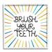 Stupell Industries Kids' Brush Your Teeth Bathroom Rules Rainbow Stripes Gray Farmhouse Oversized Rustic Framed Giclee Texturized Art By Daphne Polselli | Wayfair