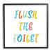 Stupell Industries Flush The Toilet Bathroom Rules Typography Oversized Black Framed Giclee Texturized Art By Daphne Polselli | Wayfair