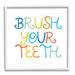 Stupell Industries Fun Bathroom Sign Brush Your Teeth Rules Oversized Black Framed Giclee Texturized Art By Daphne Polselli | Wayfair