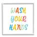 Stupell Industries Wash Your Hands Bathroom Rules Typography Oversized White Framed Giclee Texturized Art By Daphne Polselli | Wayfair