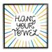 Stupell Industries Kids' Hang Your Towel Bathroom Rules Rainbow Stripes Oversized White Framed Giclee Texturized Art By Daphne Polselli | Wayfair