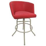 Winston Porter Swivel Tilt Counter Metal Bar Stool 26" Joey - Basin Beige - Beige Upholste/Metal in Red | 21 D in | Wayfair