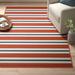 Blue/Red 63 x 0.15 in Area Rug - Lark Manor™ Deltana Striped Shag Dark Red/Blue Indoor/Outdoor Area Rug, Polypropylene | 63 W x 0.15 D in | Wayfair