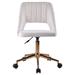 Everly Quinn Maya Swivel Vanity Chair w/ 360 Degree Rotation Modern Makeup Desk Seat w/ Adjustable Height Upholstered in Gray | Wayfair