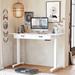 Inbox Zero Bratchell Height Adjustable Standing Desk Wood/Metal in White | 55 W x 24 D in | Wayfair 96E343CDBD7D4762A606ECC36B23396F