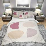 Designart 'Unique Beige Circle Designs II' Geometric Bedding Set - Duvet Cover & Shams - Multi-color
