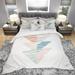 Designart 'Watercolor Geometric Triangle III' Geometric Bedding Set - Duvet Cover & Shams