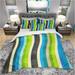 Designart 'Blue, Yellow, Blue, Green and Black Colored curves' Modern & Contemporary Bedding Set - Duvet Cover & Shams