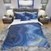 Designart 'Blue Agate Stone Design' Modern & Contemporary Bedding Set - Duvet Cover & Shams