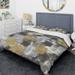 Designart 'Gold Glamour Squares II' Glam Bedding Set - Duvet Cover & Shams