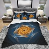 Designart 'Blue Nautilus Shell Pattern' Modern & Contemporary Bedding Set - Duvet Cover & Shams