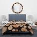 Designart 'Concentric Circle of Firewod' Abstract Bedding Set - Duvet Cover & Shams