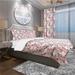 Designart 'Pattern with Red Roses' Modern & Contemporary Bedding Set - Duvet Cover & Shams