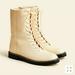 J. Crew Shoes | J Crew Gwen Lug_ Sole Leather Lace Up Tall Boots | Color: Cream | Size: 7