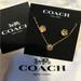 Coach Jewelry | Coach Current Season Open Circle Necklace & Tea Rose Stud Set Bnwt Rose Gold | Color: Gold/Red | Size: Os