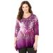Plus Size Women's Panne Velvet Tunic by Catherines in Print Paisley (Size 3X)