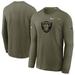 Men's Nike Olive Las Vegas Raiders 2021 Salute To Service Performance Long Sleeve T-Shirt