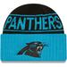 Men's New Era Black/Blue Carolina Panthers Reversible Cuffed Knit Hat