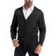 Kallspin Men's Cardigan Sweater Cashmere Wool Blend V Neck Buttons Cardigan with Pockets(Charcoal,Small)
