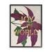 Stupell Industries Joy To The World Phrase Purple Poinsettia Floral Gray Farmhouse Oversized Rustic Framed Giclee Texturized Art By Daphne Polselli | Wayfair