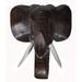 Bungalow Rose Friedbert Hand Carved Mahogany Wood Elephant Head African Asian Wall Sculpture in Brown | 11 H x 10 W x 5 D in | Wayfair