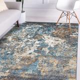 White 24 x 0.5 in Area Rug - Willa Arlo™ Interiors Reitz Abstract Turquoise/Gray Area Rug Polypropylene | 24 W x 0.5 D in | Wayfair