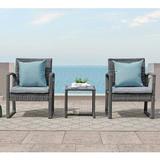 Ebern Designs Ables Square 2 - Person 15.8" Long Bistro Set w/ Cushions Synthetic Wicker/All - Weather Wicker/Wicker/Rattan | Outdoor Furniture | Wayfair