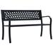 Lark Manor™ Patio Bench 49.2" Steel Metal in Black | 30.3 H x 49.2 W x 20.9 D in | Wayfair 93309B902BA240B583461E843EDE54D6