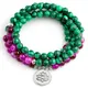 Bracelet de perles en pierre Malachite pour femmes 6mm avec brin d'onyx Rose breloque de Yoga