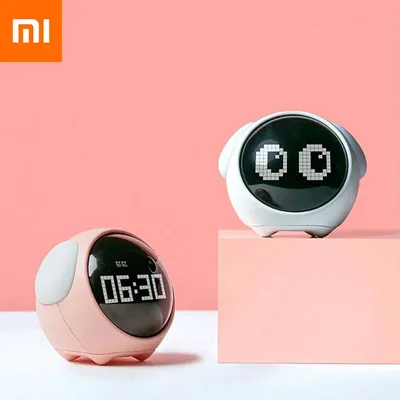 Xiaomi Youpin-Réveil Pixel avec Expression Mignonne Horloge Numérique Multifonction Voix LED