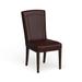 SAFAVIEH Dining Parsons Bowery Brown Marbled Leather Dining Chairs (Set of 2) - 20.3" x 24.8" x 39.4"