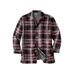 Men's Big & Tall Flannel Full Zip Snap Closure Renegade Shirt Jacket by Boulder Creek in Black Plaid (Size 4XL)