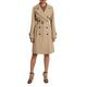 Women Long Trench Coat with Belt Double-Breasted Solid Colour Lapel Collar Windbreaker Jacket Spring Autumn Coat S-XL (Khaki Thicken, XL)